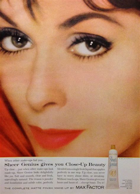 Max Factor Sheer Genius Cosmetics Ad 1963 Vintage Makeup Ads