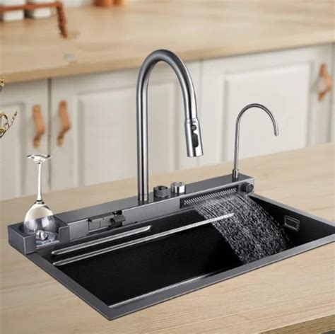 Jokseen Fully Equipped Kitchen Sink With Integrated Waterfall And Pull