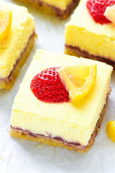 Creamy And Rich Strawberry Lemon Cream Cheese Bars Cream Cheese