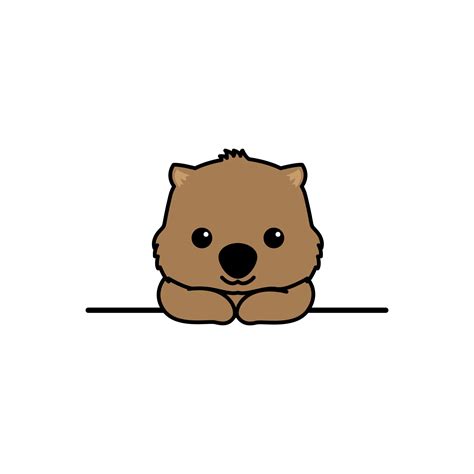 Cute Wombat Smiling Over Wall Cartoon 1339890 Vector Art At Vecteezy