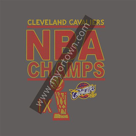 Cleveland Cavaliers Nba Champs Hot Fix Rhinestone Iron On Gildan Blank