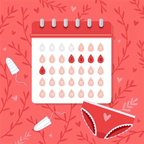 Free Vector Red Menstrual Calendar Concept Illustration