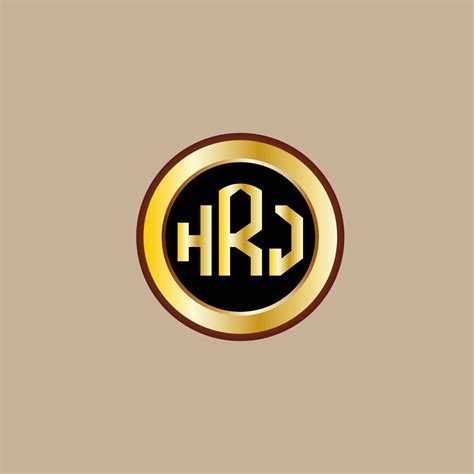 creative hrj letter logo design  golden circle  vector art