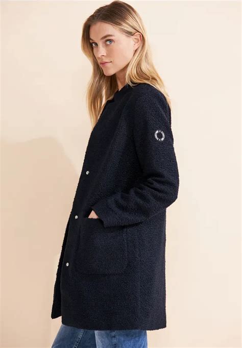 Street One Manteau Aspect Laine Pour Femmes En Bleu Street One