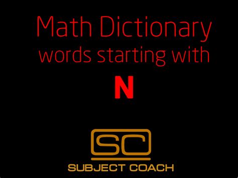 Number Line - Math Definitions - Letter N