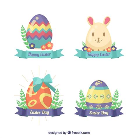 Free Vector Easter Label Pack