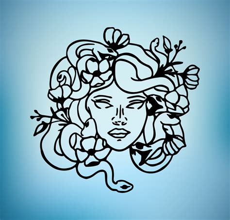 Medusa Svg Medusa Gorgon Silhouette Snake Svg Woman Face With Snakes