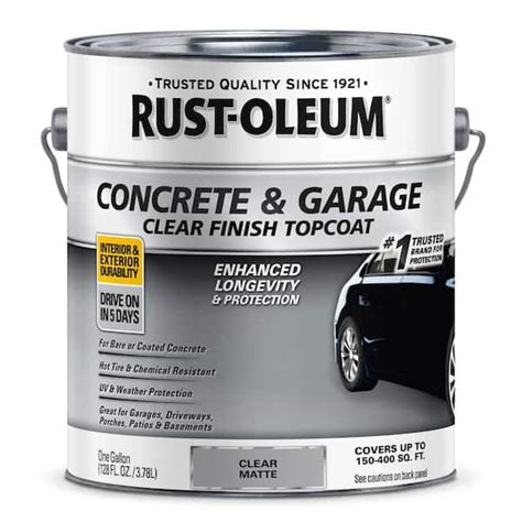 Rust Oleum 1 Gal Matte Clear Concrete And Garage Floor Finish Topcoat