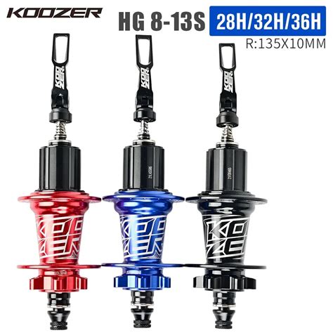 Koozer Xm490 Traseiro 5x135mm Qr Mtb Bicicleta Hub 135x10 12x142 28 36