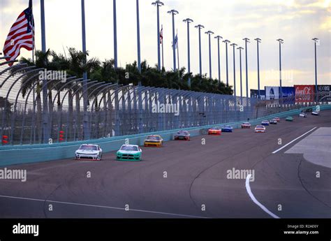 Homestead Fla Usa Th Nov Cars Race On A Stretch During The