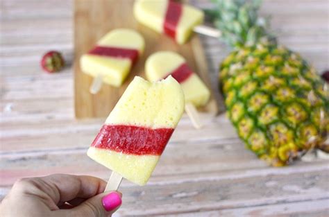 Pineapple Strawberry Ice Pops Recipe The Rebel Chick