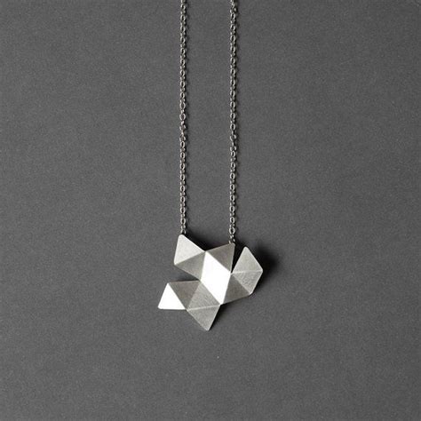 Geometric Chain Necklace Sterling Silver Chain Necklace Etsy