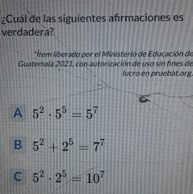 Solved Cu L De Las Siguientes Afirmaciones Es Verdadera Tem