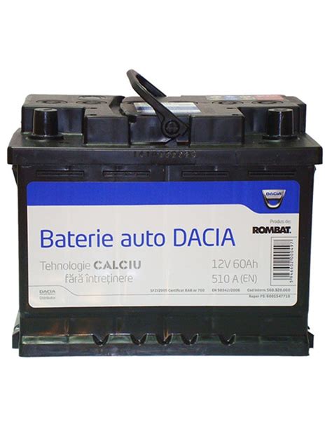 Baterie Dacia Oem Original V Ah A Borna Normala Dreapta