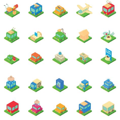 Urban Infrastructure Icons Set Isometric Style 8453221 Vector Art At