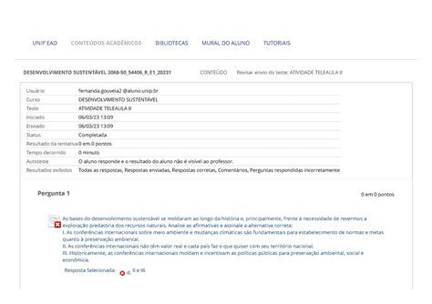 Revisar Envio Do Teste Atividade Teleaula Ii Desenvolvimento