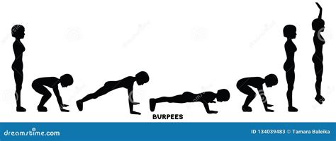 Burpees Exercise Silhouette Vector Illustration Cartoondealer