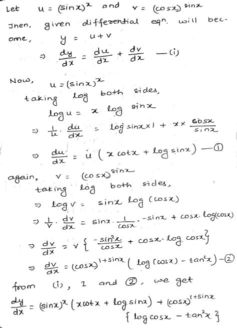 Differentiate The Following With Respect To X Sin X X Cos X