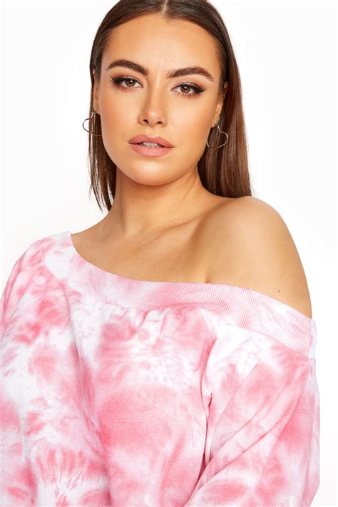 Pink Tie Dye One Shoulder Sweatshirt Yours Clothing