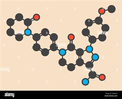 Apixaban Anticoagulant Drug Molecule Direct Fxa Inhibitor Stylized