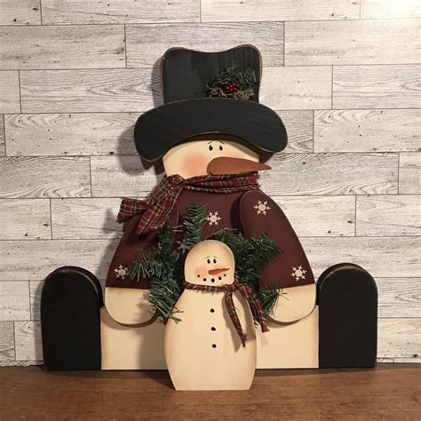 17+ Wooden Snowman Christmas Decorations