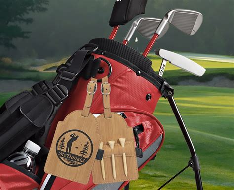 Personalized Engraved Golf Bag Tag With Tees Customized Etsy