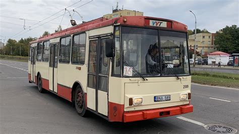 Autumn Trip To Vilnius Tv Tower In Skoda Tr Trolleybus Route Youtube