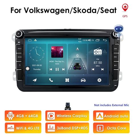 Android 10 8 2din Car Radio For Vw Polo Golf 5 6 Seat Passat B6 Cc