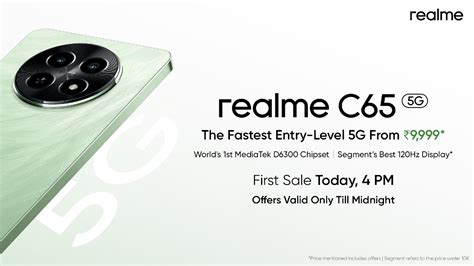 Realme C65 5G With MediaTek Dimensity 6300 SoC 120Hz Display Launched