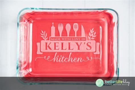 How To Etch Glass With Your Cricut Etching A Pyrex Baking Dish With