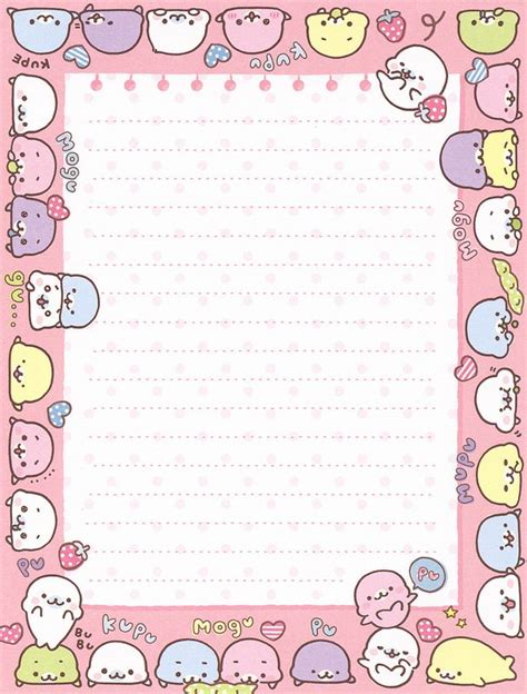 San X Mamegoma Cute N Round Letter Set Hojas De Notas Hojas