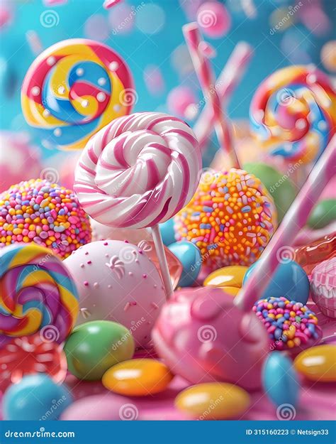 Colorful Candy Art - Vibrant Painting of Confectionery Group Stock ...