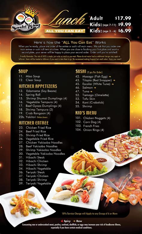 Menu Sushi King