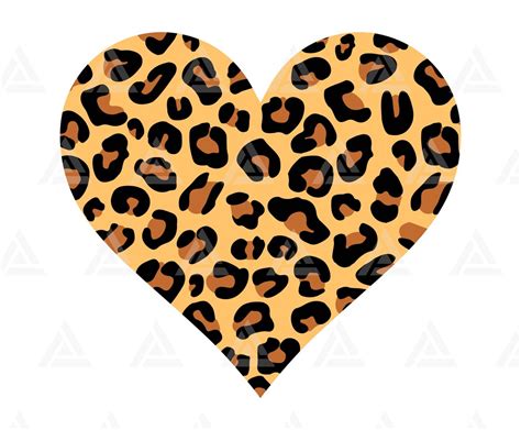 Leopard Heart Svg Cheetah Heart Svg Leopard Print Svg Valentines Svg