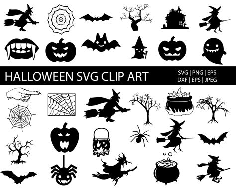 Halloween Clip Art Svg Bundle Halloween Clip Arts Etsy In 2021