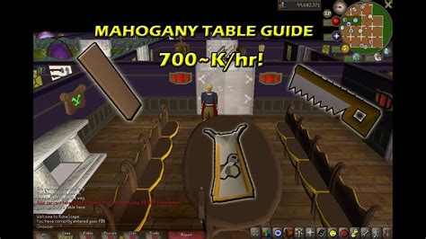 Osrs Mahogany Table Construction Guide 700khr Method Easy Youtube