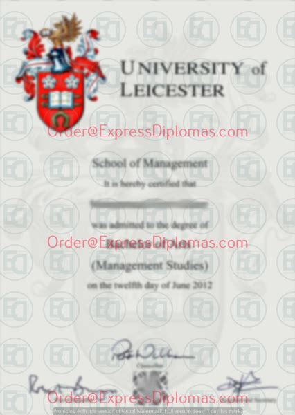 University Leicester Degree Diploma Certificate - Express Diplomas