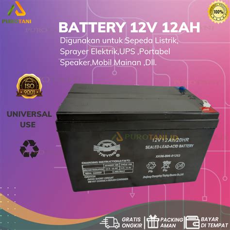 Batu Batere Baterai Battery Aki V Ah Dfm Aki Kering Sepeda