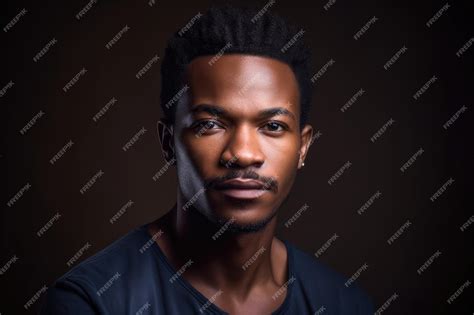 Premium Ai Image Portrait Of A Handsome African American Male Created