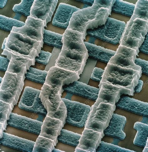 Sem Of Surface Of Memory Chip Stock Image T Science Photo