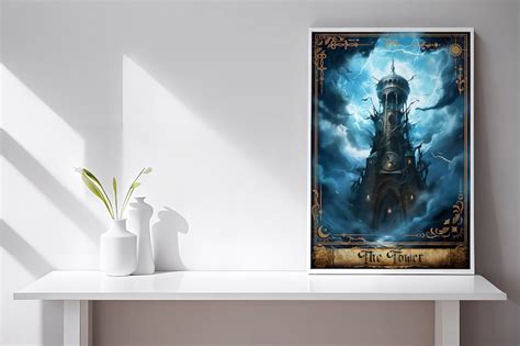 The Tower Tarot Card Poster Art Tarots Cards Major Arcana Etsy