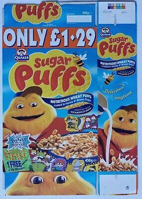 1999 SUGAR PUFFS Cereal The Rugrats Movie Packet box & Set 5 Stickers EUR 35,89 - PicClick FR