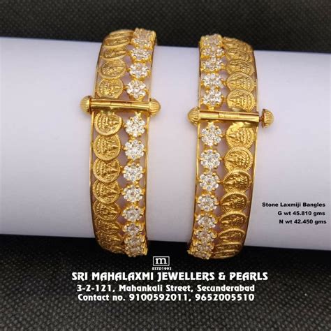 Light Weight Laxmiji Broad Bangles Studded With Cz S Made Kt Bis