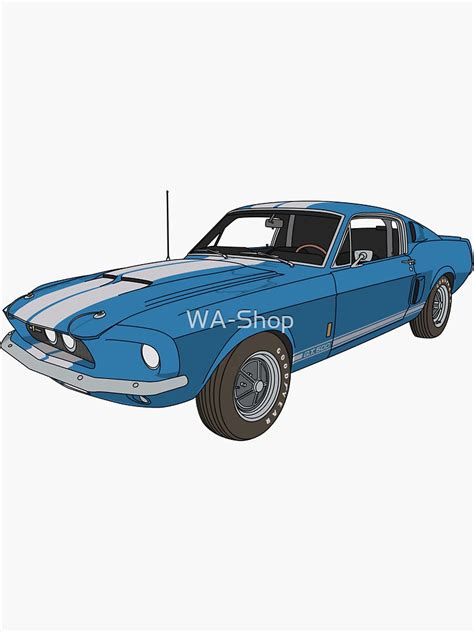 Classic Ford Mustang 1967 Shelby Gt500 Sticker For Sale By Wa Shop Redbubble