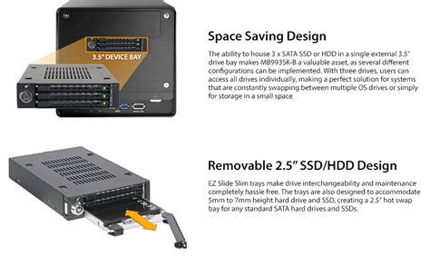 Icy Dock Triple Bay Inch Sas Sata Hdd Ssd Mobile Rack For External