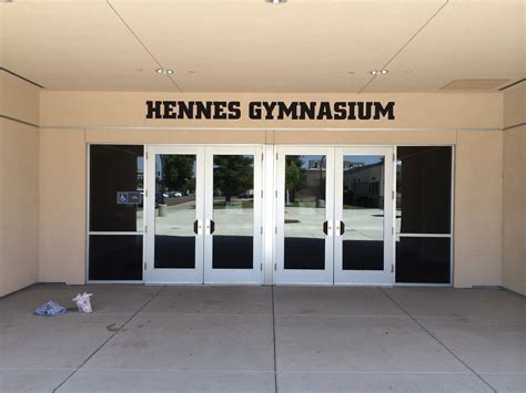 School Mascot Hand Painted Sign On Gym In Atwater Ca For Bellevue School