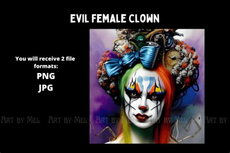 Evil Female Clown Graphic by Art by Mel · Creative Fabrica