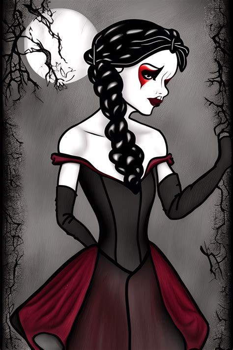 Snow White Gone Bad Gothic Style Drawing Creative Fabrica