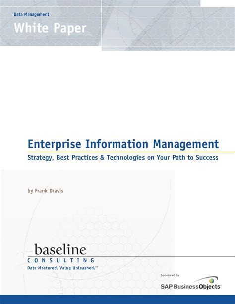 Enterprise Information Management Strategy Best Practices And Technol