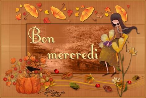 Mercredi Fille Fleurs Automne Parapluie Feuilles Citrouilles